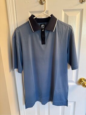FootJoy Navy and White Striped Golf Polo